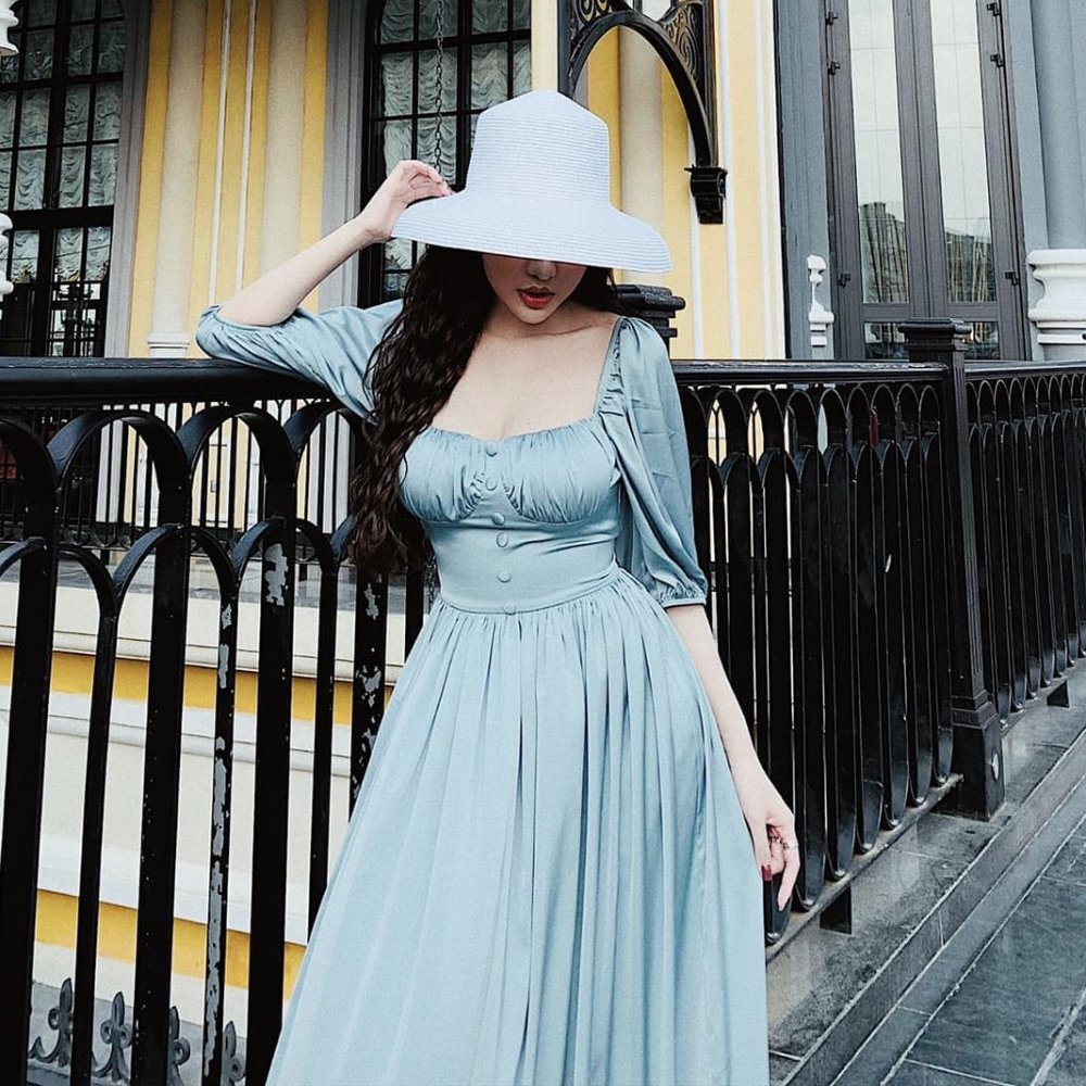 Summer Spring Beach Satin Maxi Dress Teal and Gold Size Small